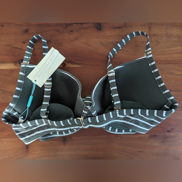 Sea Level Chamarel Cross Front Moulded Underwire D-DD Cup Bikini Top - Picture 7 of 10